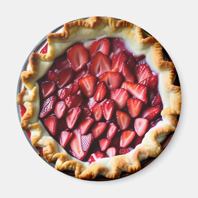 Aimant Tarte aux fraises avec croûte (Devant)