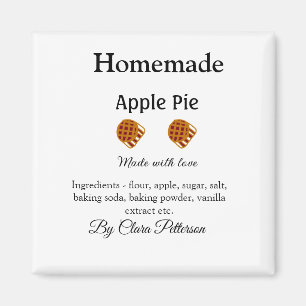Aimant Tarte aux pommes maison faite avec amour ajouter i