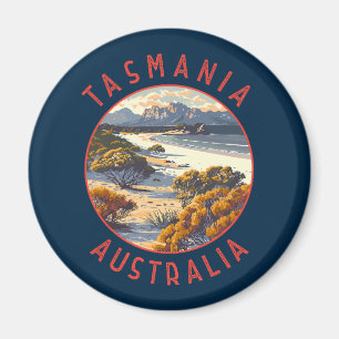 Aimant Tasmanie Australie Cercle retro désorganisé