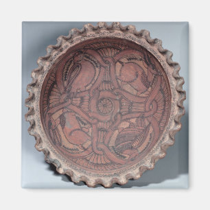 Aimant Tasse copte, terre cuite peinte avec des