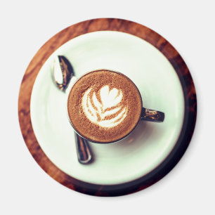 Aimant Tasse de café cappuccino brun latte blanc