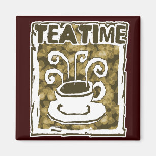 Aimant Tasse de temps de thé avec la vapeur