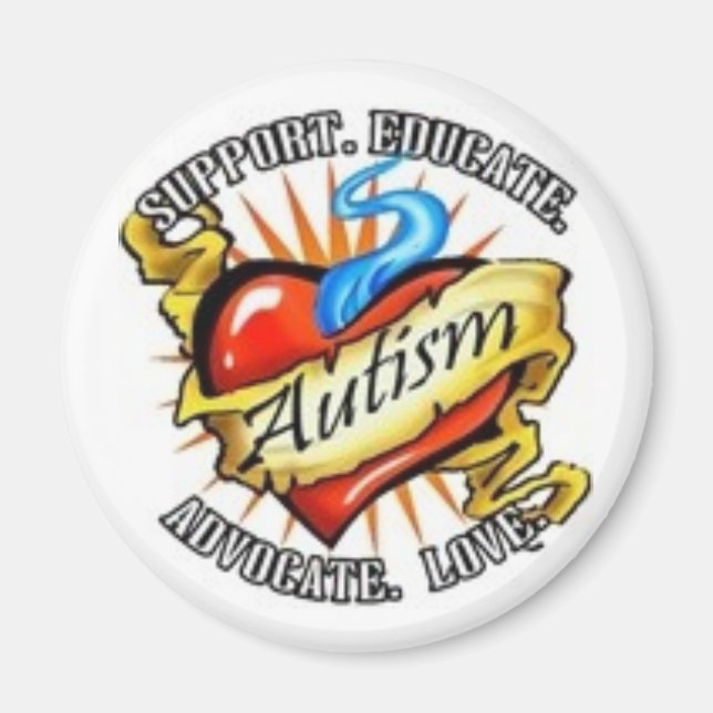 Aimant tatouage cardiaque autiste (Devant)