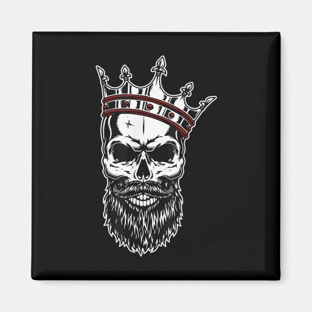 Aimant Tatouage de mode de crâne d'homme (Devant)