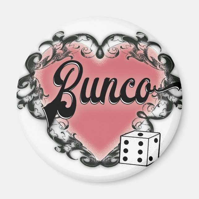 Aimant tatouage du coeur du bunco (Devant)