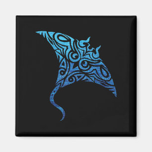Aimant Tatouage polynésien hawaïen de la tribu Manta Ray 