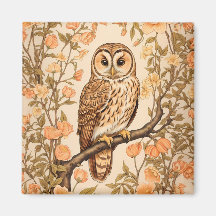Tawny Owl Peach Blossoms William Morris Inspiré