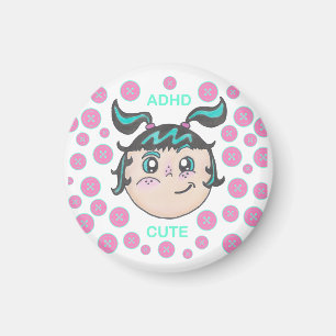 Aimant TDAH avec illustration "TDAH Mignon"