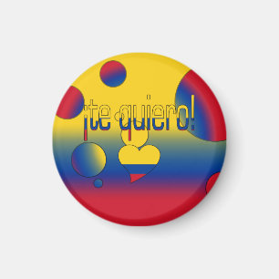 Aimant Te Quiero ! Colombie Drapeau couleurs Pop Art