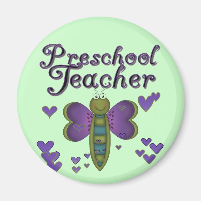 Aimant Teacher de papillon Tshirts et cadeaux (Devant)