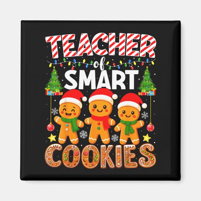 Aimant Teacher Of Smart Cookies Funny Gingerbread Teacher (Devant)