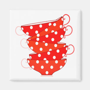 Aimant Teacup point Polka vintage