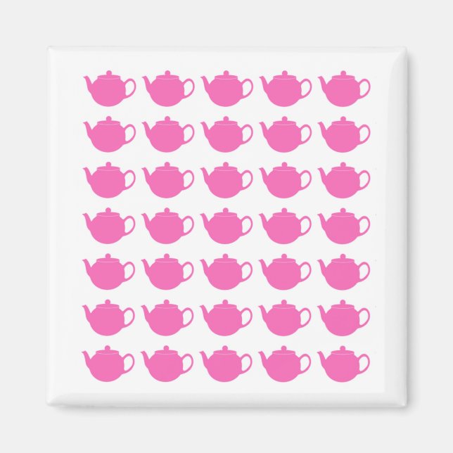 Aimant Teapots roses brillants (Devant)