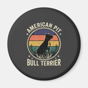 Aimant Teckkel Pit Bull Américain Vintage Sunset Rope