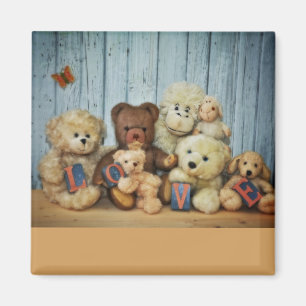 Aimant Teddy avec des amis