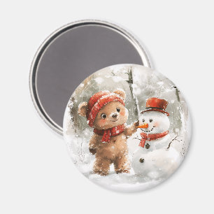 Aimant Teddy Bear et Snowman