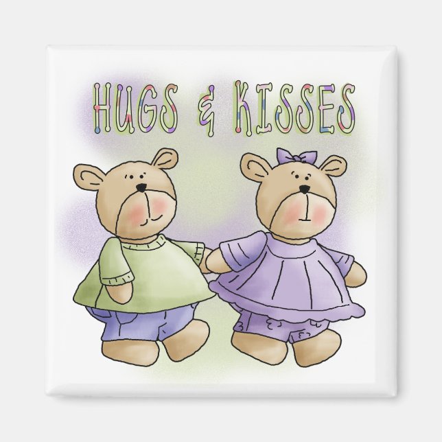 Aimant Teddy Bear Hugs and Kisses Tshirts and Gifts (Devant)