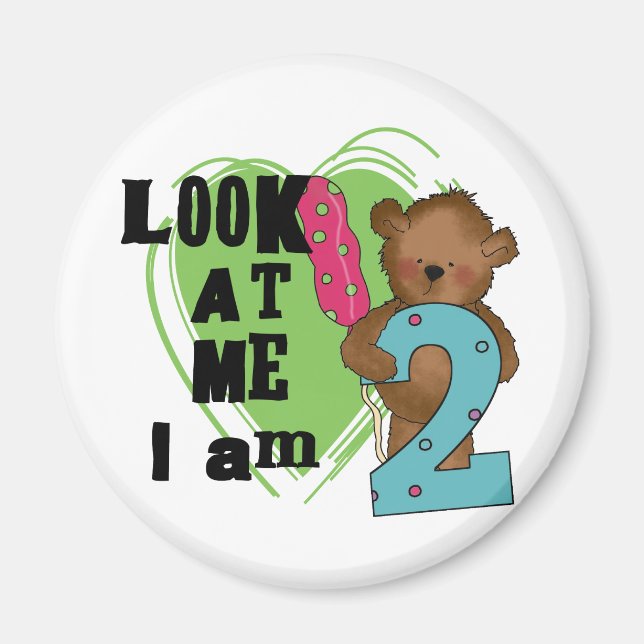 Aimant Teddy Bear I'm 2 Anniversaire T-shirts et cadeaux (Devant)