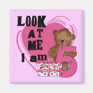 Aimant Teddy Bear I'm 5 Anniversaire T-shirts et cadeaux