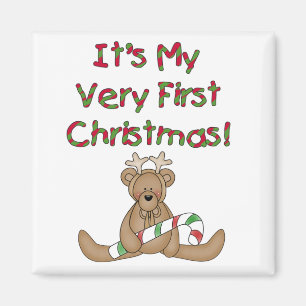 Aimant Teddy Bear Very 1st Christmas Tshirts and Gifts