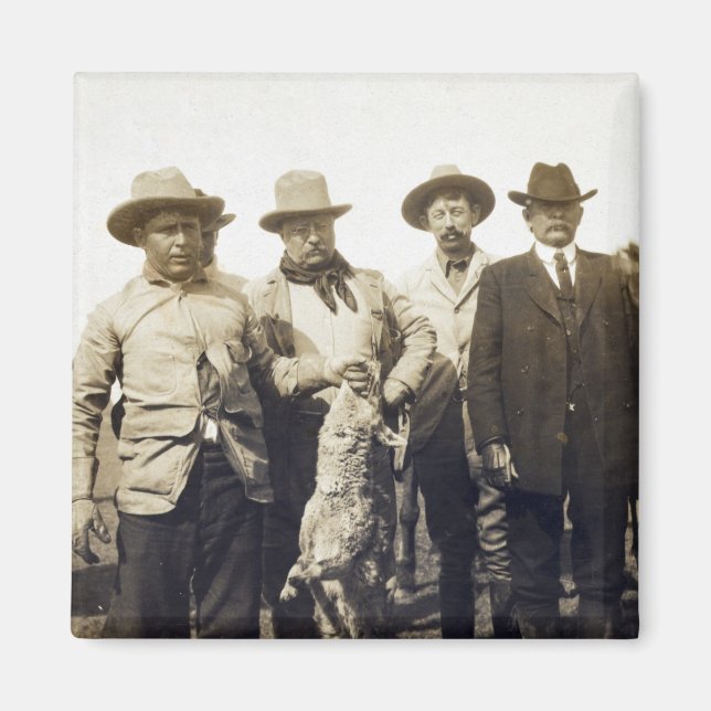 Aimant Teddy Roosevelt Wolf Hunting, 1905 (Devant)