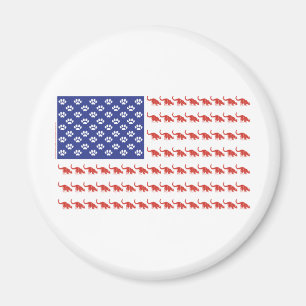 Aimant Tee-shirt Chat-Drapeau