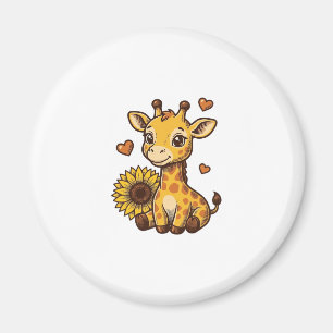 Aimant Tee-shirt vintage gravure bébé girafe mignon solei