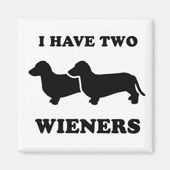 Aimant Tee - shirts WIENER DOG - "J'ai deux seins" (Devant)