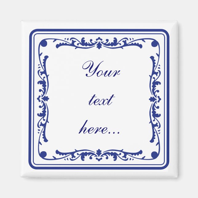 Aimant Tegeltje, petite tuile hollandaise (Devant)