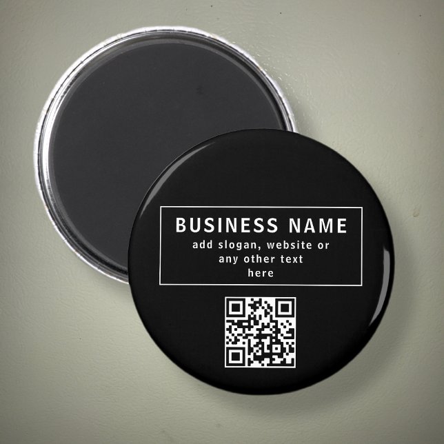Aimant Télécharger le code QR ou le logo | Noir moderne (Créateur téléchargé)