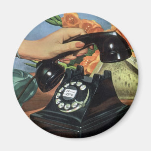 Aimant Téléphone rétro avec cadran Rotary, affaires Vinta