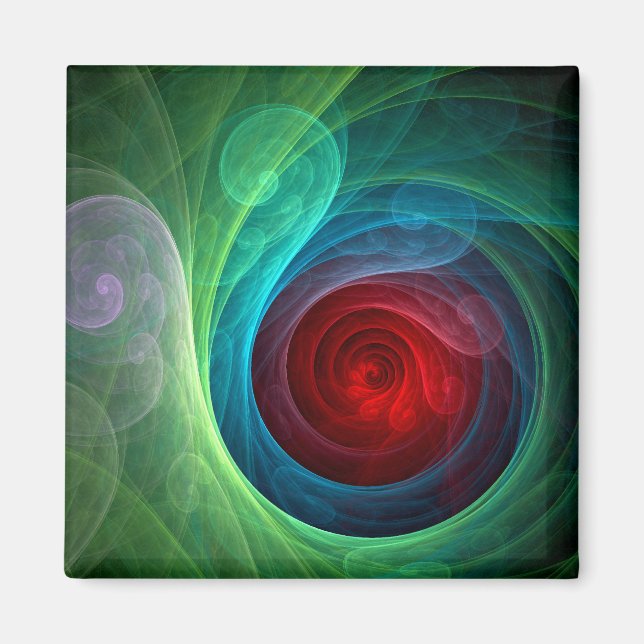 Aimant Tempête rouge Floral Art moderne Abstrait Motif co (Devant)