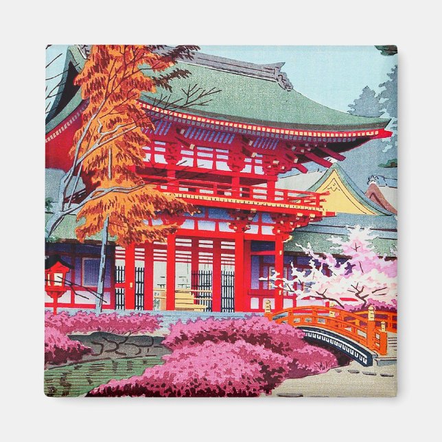 Aimant Temple rouge japonais cool Printemps Asano Takeji (Devant)