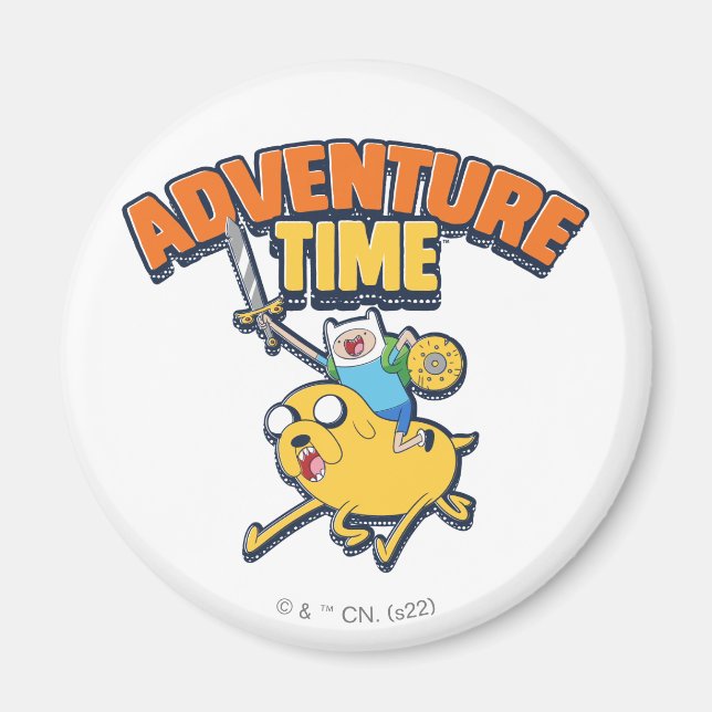Aimant Temps d'aventure | Finn Riding Jake (Devant)