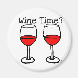 AIMANT "TEMPS DE VIN ? "COPIE EN VERRE DE VIN ROUGE