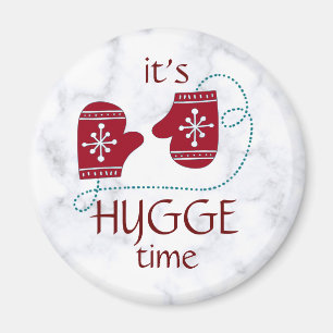 Aimant Temps Hygge Nordic Red Mittens Vintage