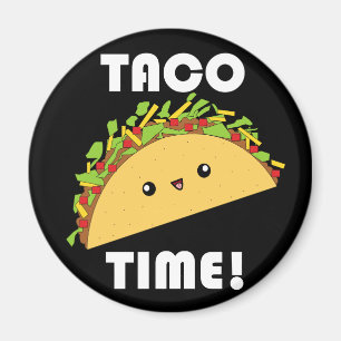 Aimant Temps mignon de taco de kawaii ! bouton