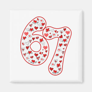 Aimant Tendance 6 7 Mème Six Sept Saint-Valentin 6 7 