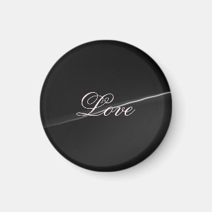 Aimant Tendance gris foncé Wave Love Mariage Calligraphie