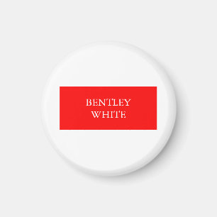 Aimant Tendance Rouge Blanc Style Simple Simple Plaque Vo