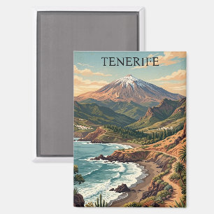 Aimant Tenerife vintage île des Canaries Mont Teide & Pla