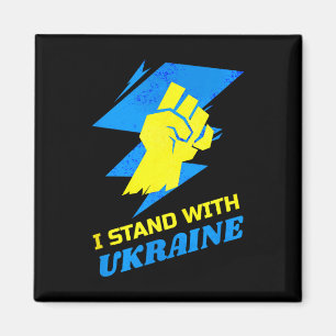Aimant Tenez-vous avec le drapeau de l'Ukraine Anti-Pouti