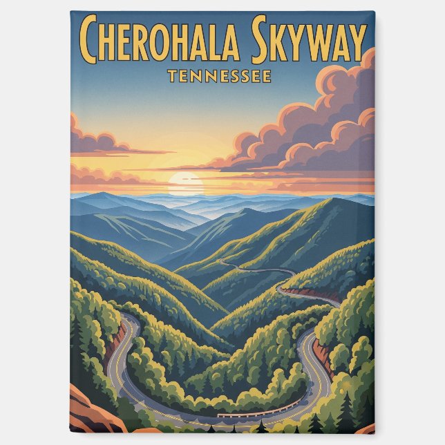 Aimant Tennessee Cherohala Skyway Souvenir (Recto)