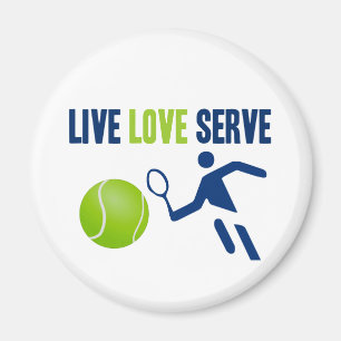 Aimant Tennis : En direct. Amour. Servir