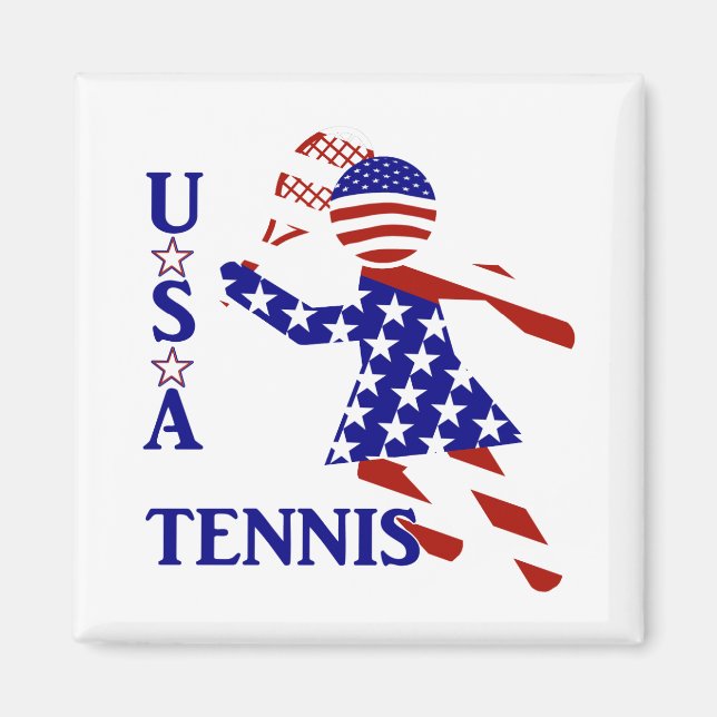 Aimant TENNIS POUR FEMMES Patriotiques (Devant)