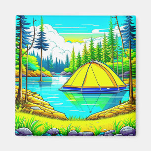 Aimant Tente Floating sur le lac Camping Thème