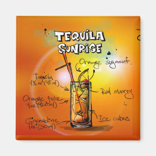 Aimant Tequila Sunrise Recette Bar
