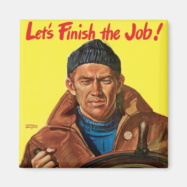 Aimant Terminez Le Travail ! (Devant)