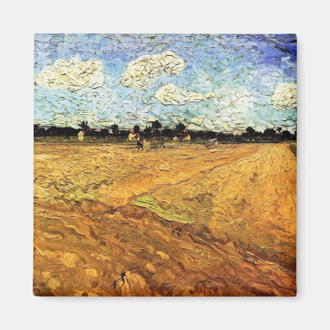 Aimant Terrain coulé (les Furrows) par Vincent van Gogh (Devant)
