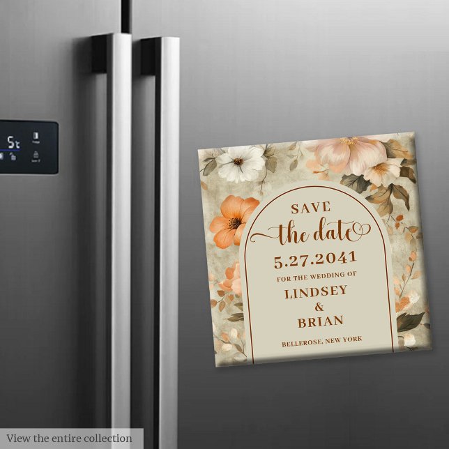 Aimant Terre cuite beige olive luxueuse boho à ne pas man (Luxurious Boho Terracotta Beige Olive Save Date)